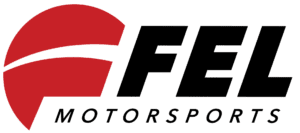 Fel Motorsports logo with red curved shape.