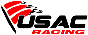 USAC Racing logo with checkered flag.