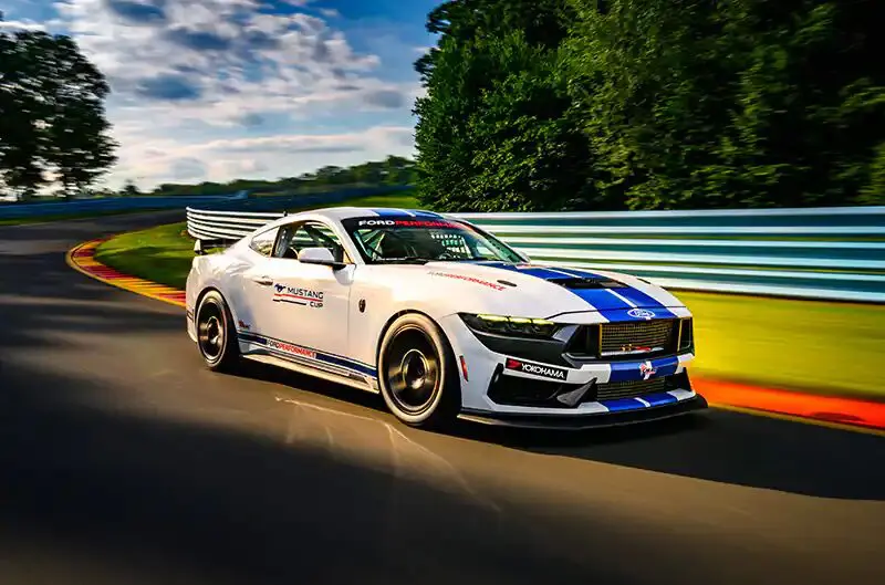 White Ford Mustang Cup race car.