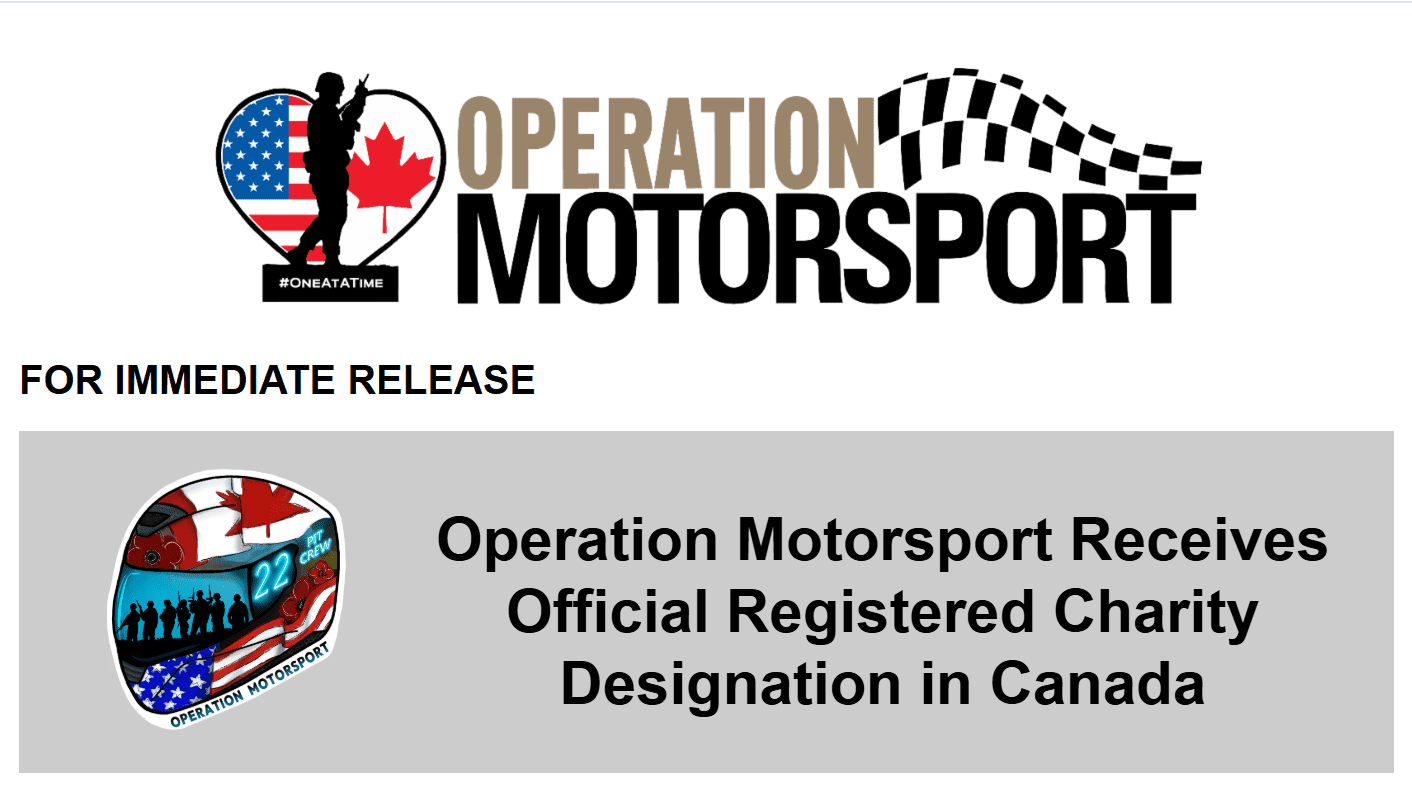 Operation Motorsport: Canadian charity.