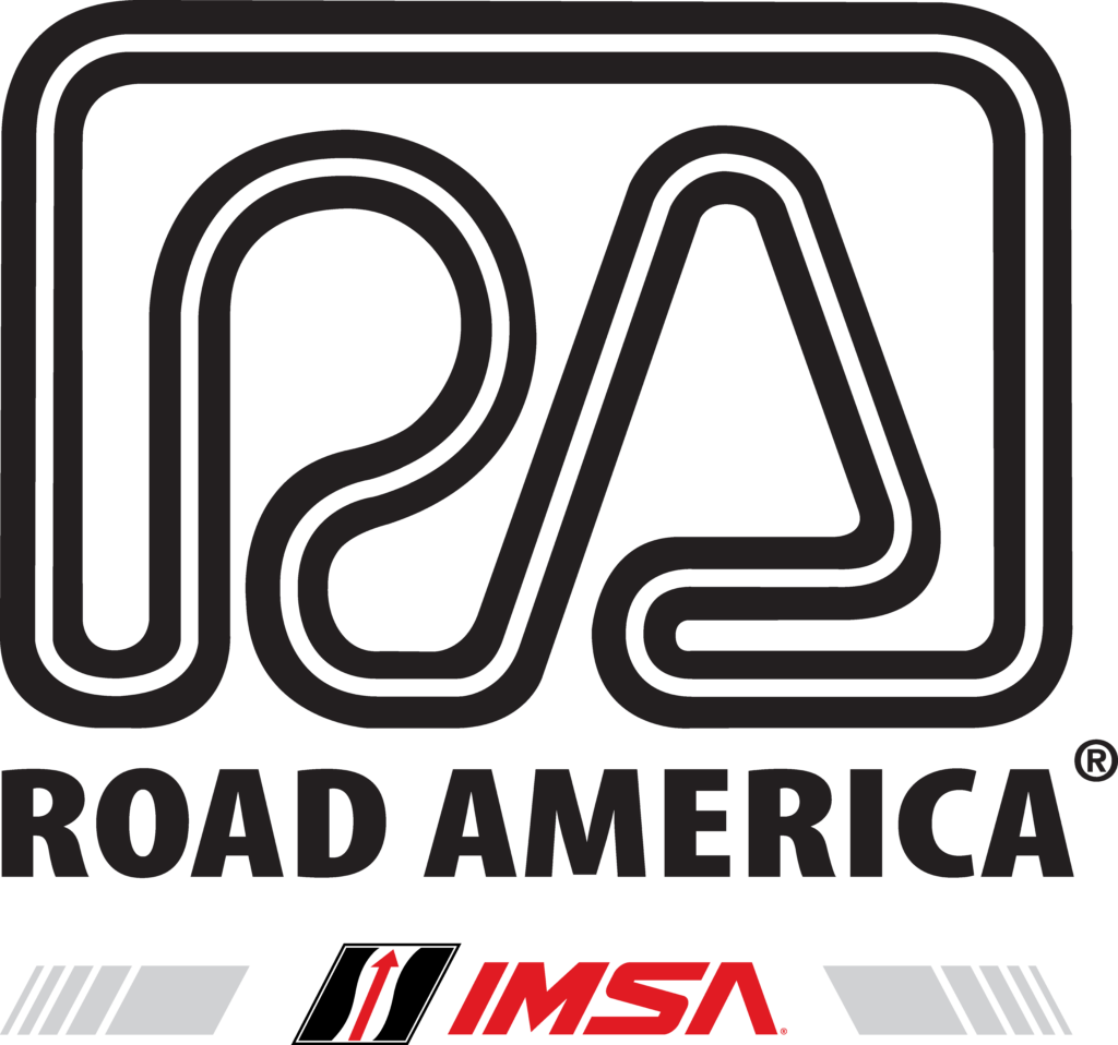 Road America logo with IMSA branding.